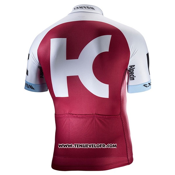 2017 Maillot Ciclismo Katusha Alpecin Rouge et Blanc Manches Courtes et Cuissard